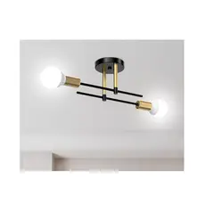 GENERICO - Lámpara De Techo Focos Interior E27 Mate Con 2 Led Luz Blanca