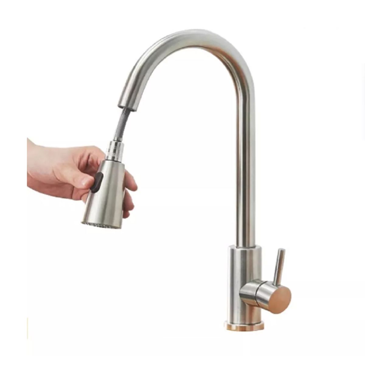 GENERICO - Llave Monomando Lavaplatos Extensible Profesional Niquel