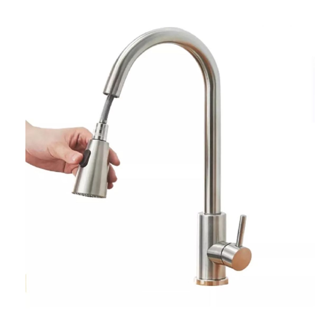 GENERICO - Llave Monomando Lavaplatos Extensible Profesional Niquel