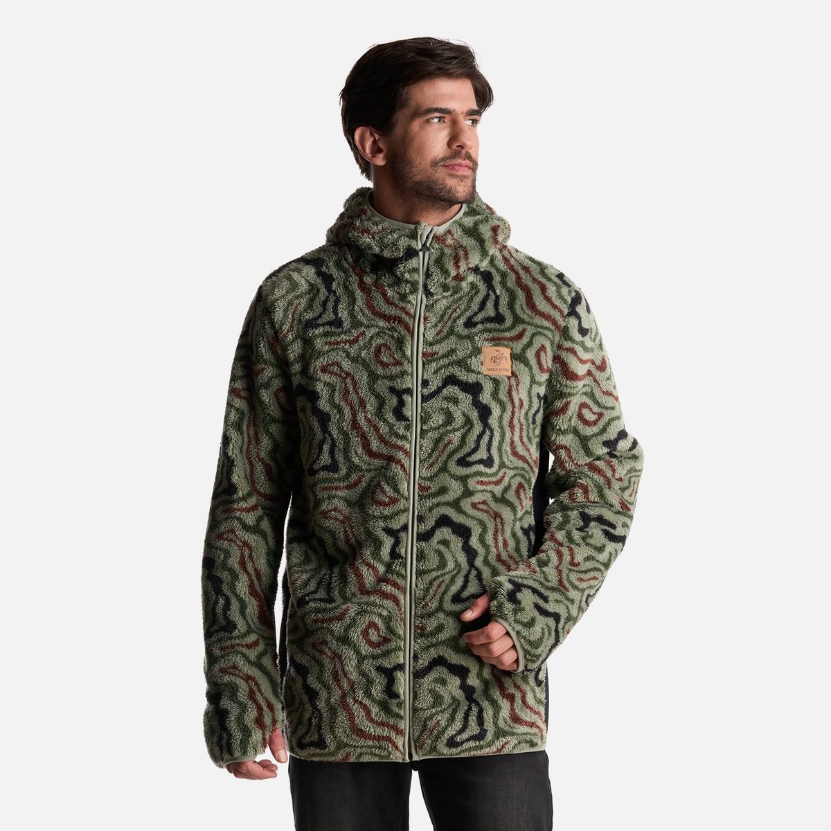 HAKA HONU - Poleron Hombre Calur-oso Print Verde Haka Honu