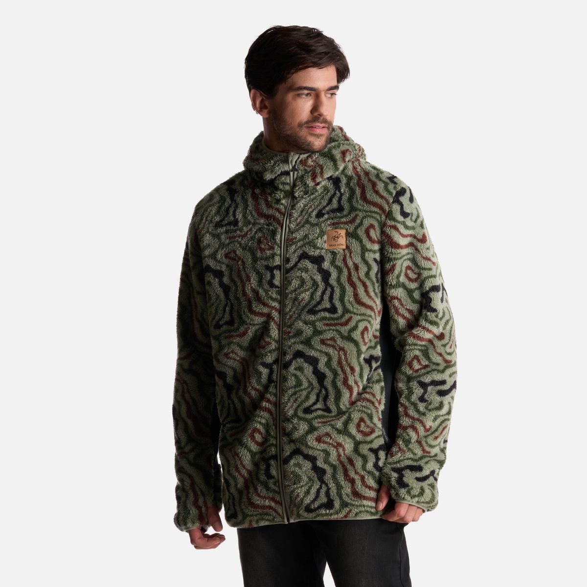 HAKA HONU - Poleron Hombre Calur-oso Print Verde Haka Honu