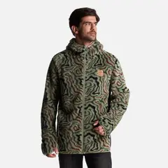 HAKA HONU - Poleron Hombre Calur-oso Print Verde
