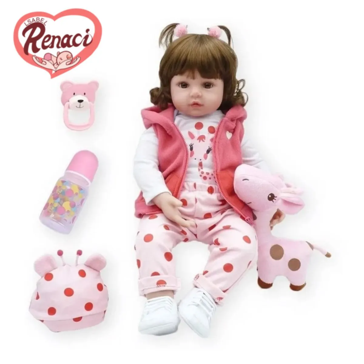 LSABEL RENACI - Muñeca Bebé Realista Reborn 100% Silicona 55cm