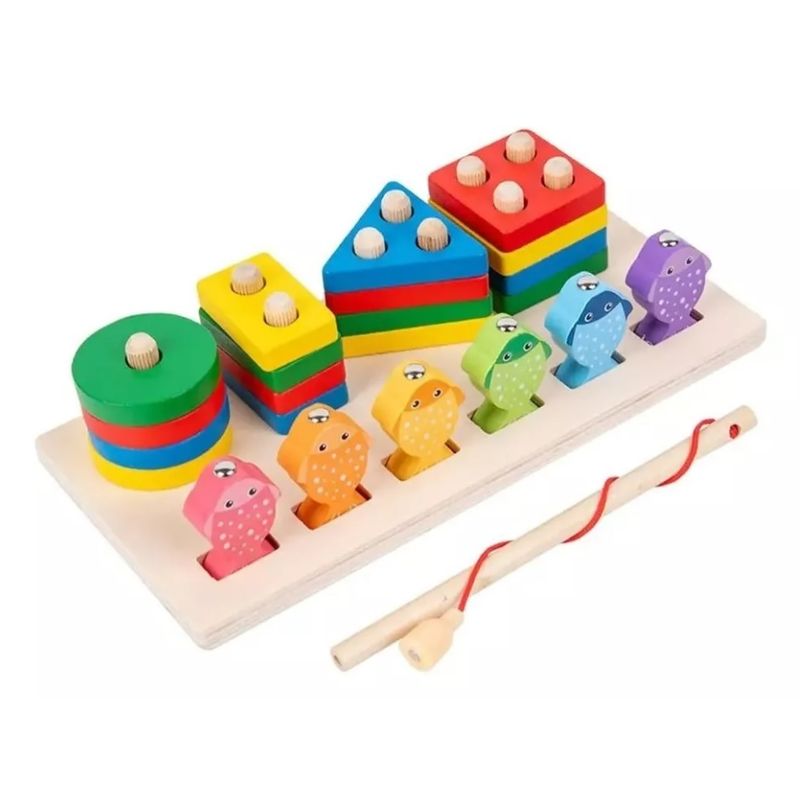 GENERICO - Pesca De Madera Y Juego Bloque Dificultad Niños