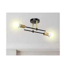 GENERICO - Lámpara De Techo Focos Interior E27 Mate Con 2 Led Luz Calida