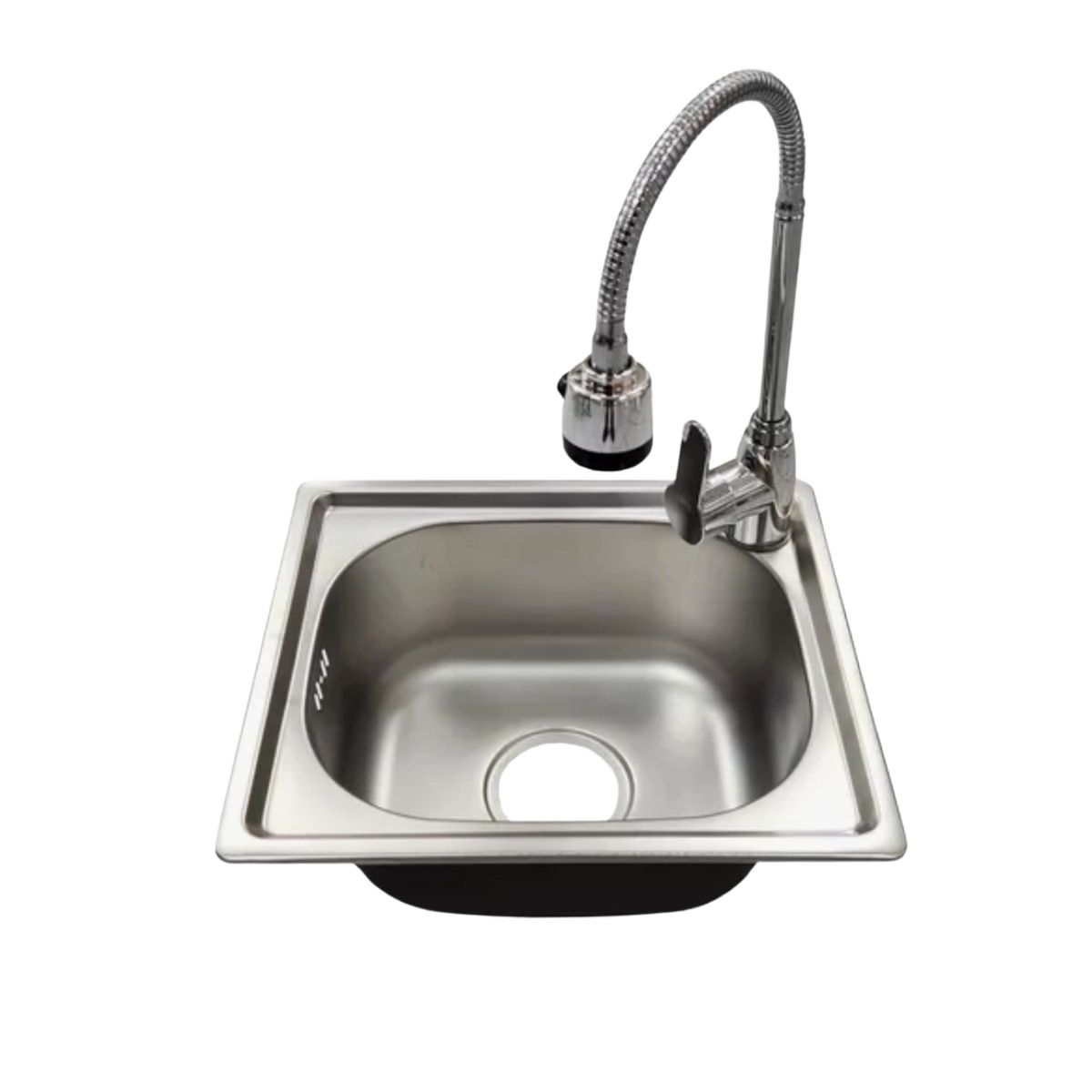 MODERN SPACE - Lavaplatos Simple Sobre Cubierta De 37x32 cm Con Grifería