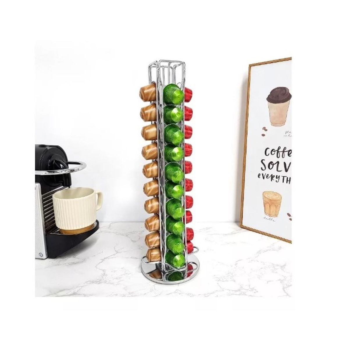 GENERICO - Porta Cápsulas Para Cápsulas Nespresso Giratorio 40cap