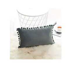 GENERICO - Pack 2 Fundas De Cojin Terciopelo Pompon 30x50