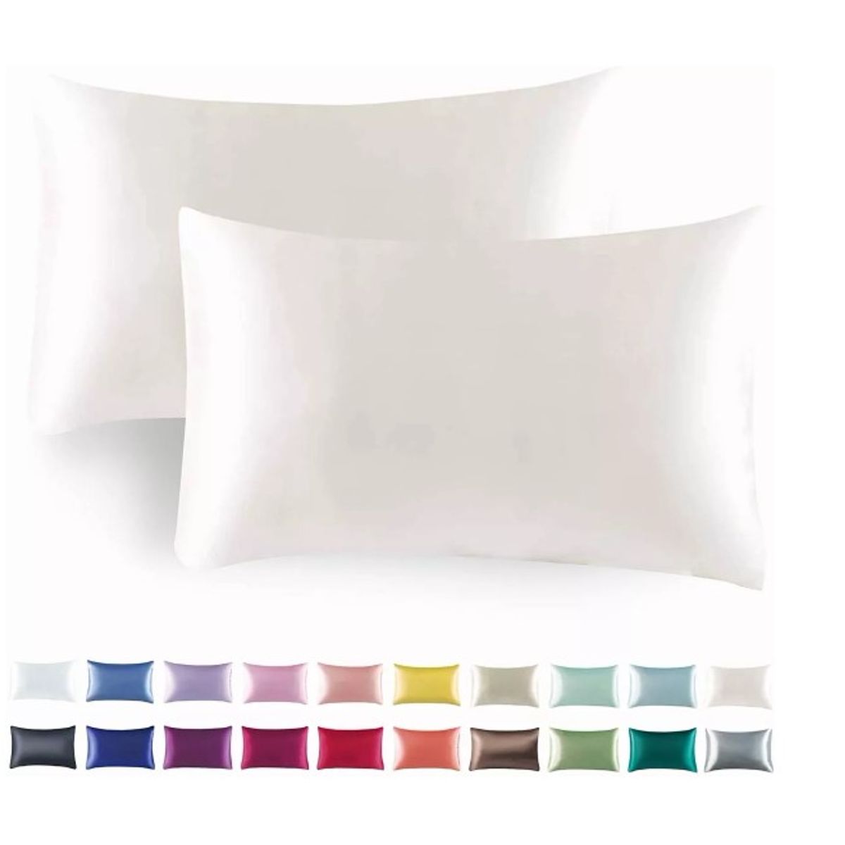 GENERICO - Funda Almohada Satin Saten Tipo Seda Set X2 Unids 51×102 Cm Marfil