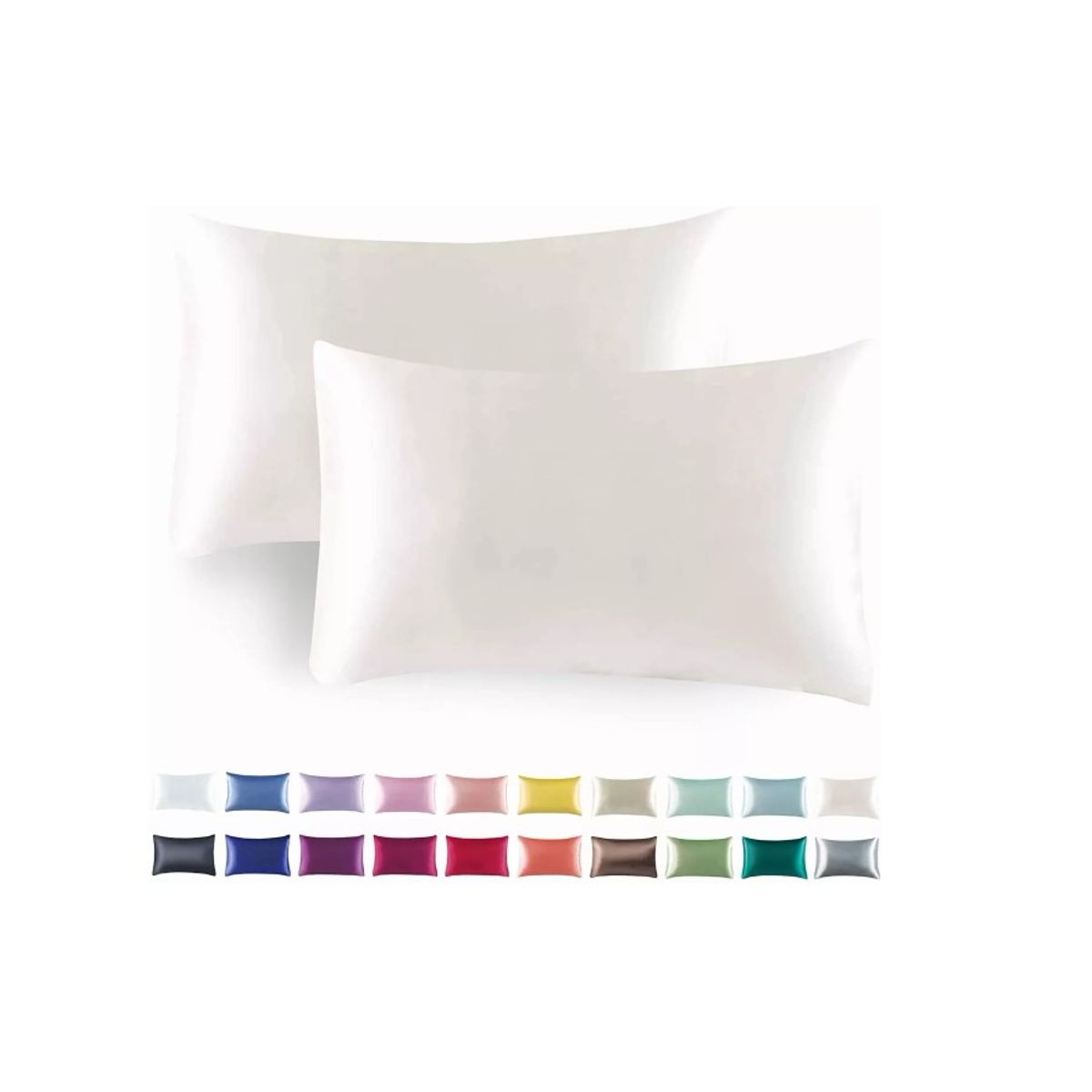 GENERICO - Funda Almohada Satin Saten Tipo Seda Set X2 Unids 51×102 Cm Marfil