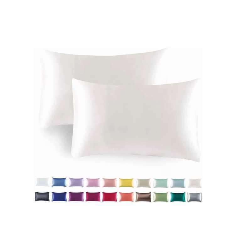 GENERICO - Funda Almohada Satin Saten Tipo Seda Set X2 Unids 51×102 Cm Marfil