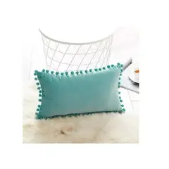 GENERICO - Pack 2 Fundas De Cojin Terciopelo Pompon 30x50