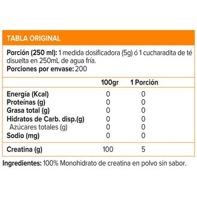Imagen 2 del producto CREATINE MONOHYDRATE 1 KG, NUTREX