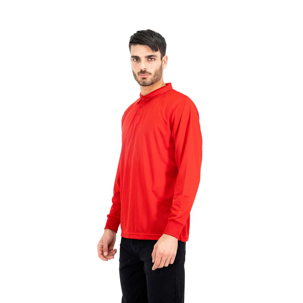 QUEBEC - Polera Cooldry Quebec Manga Larga Rojo Hombre