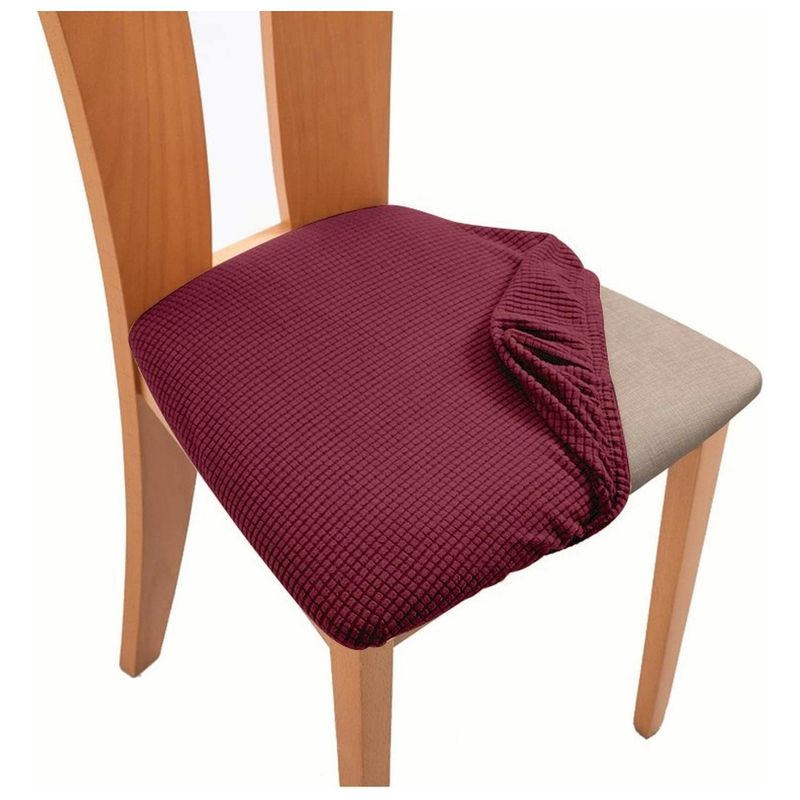 GENERICO - Pack 6 Fundas De Asiento Elasticadas Para Sillas Comedor Burdeo