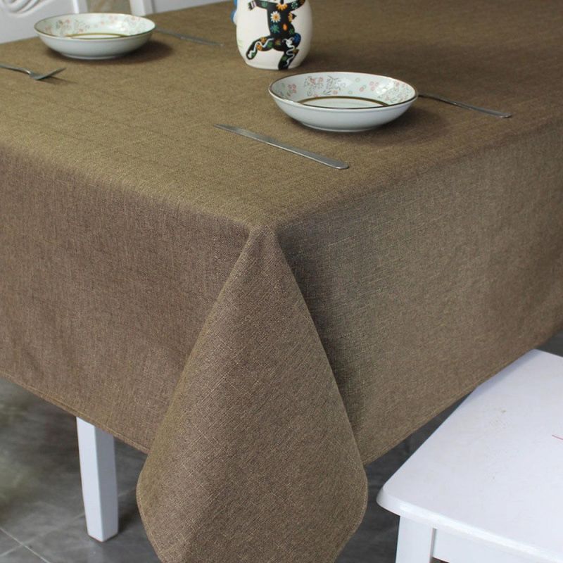 GENERICO - Mantel Rectangular 140cmx220cm En Lino Para Mesa De 6 Sillas - Marron