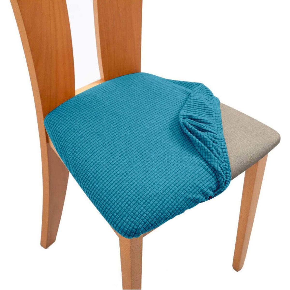 GENERICO - Pack 6 Fundas De Asiento Elasticadas Para Sillas Comedor - Turquesa