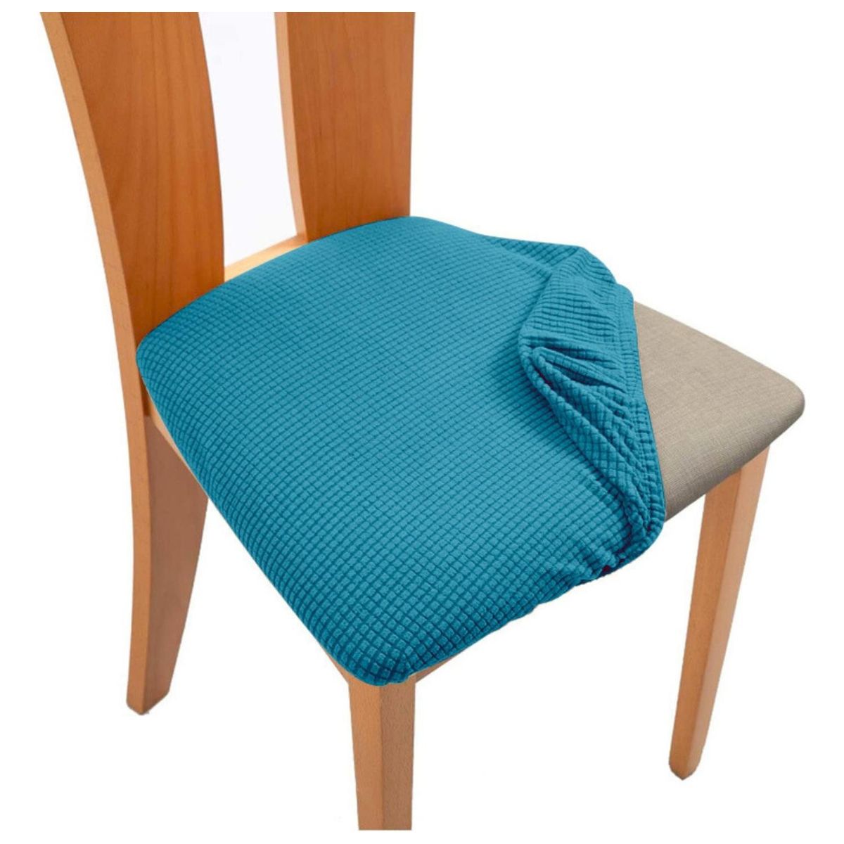 GENERICO - Pack 6 Fundas De Asiento Elasticadas Para Sillas Comedor - Turquesa