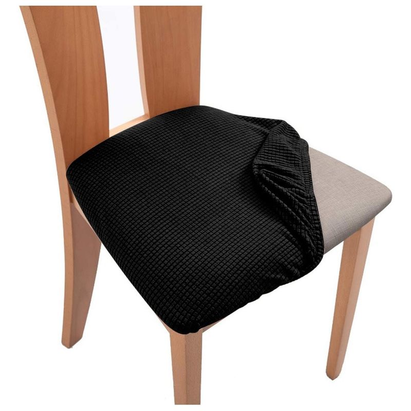 GENERICO - Pack 6 Fundas De Asiento Elasticadas Para Sillas Comedor - Negro