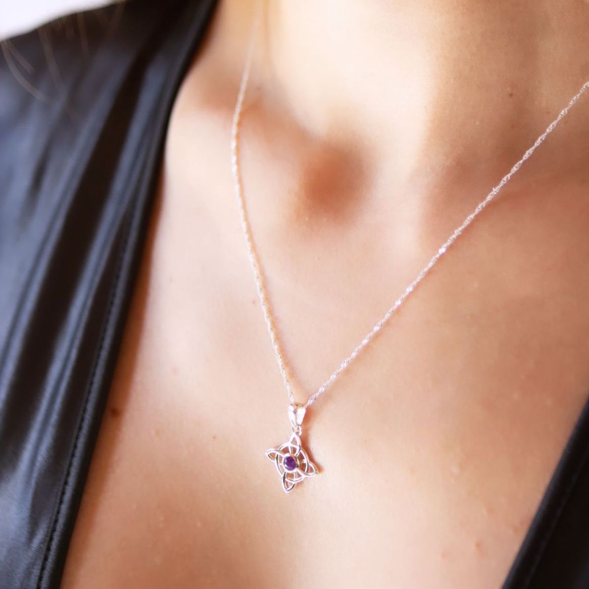 GENERICO - Collar nudo de bruja piedra amatista