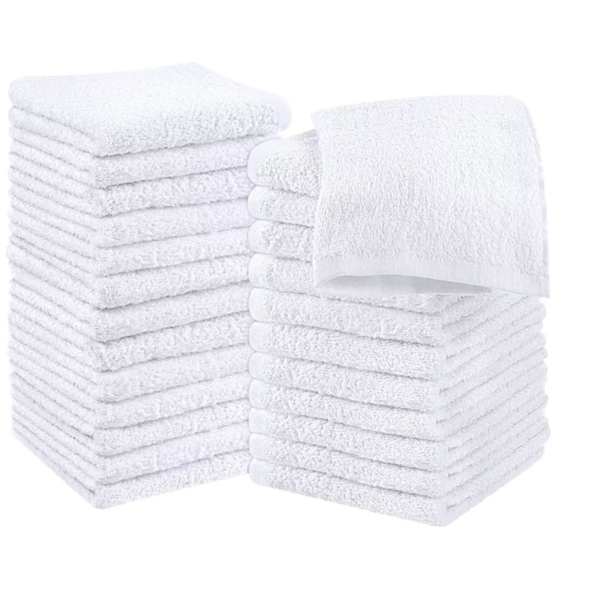 GENERICO - Pack 12 Toallas Blanco Cuadrada De 25 X 25 Cm