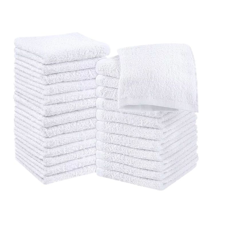 GENERICO - Pack 12 Toallas Blanco Cuadrada De 25 X 25 Cm