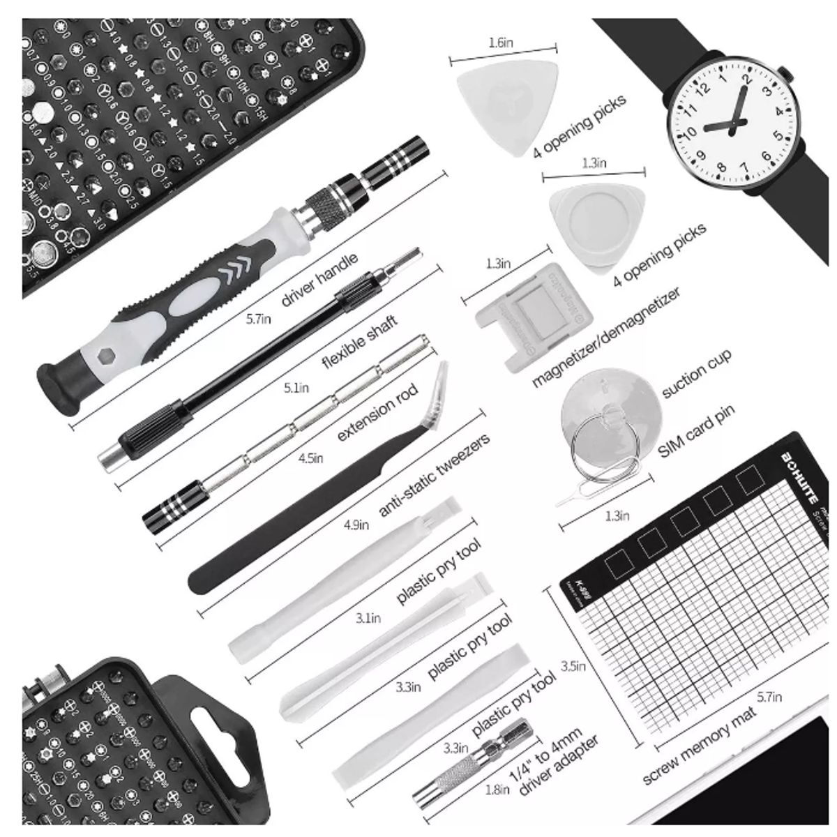GENERICO - Set De Destornillador Magnético De Precisión 117 piezas