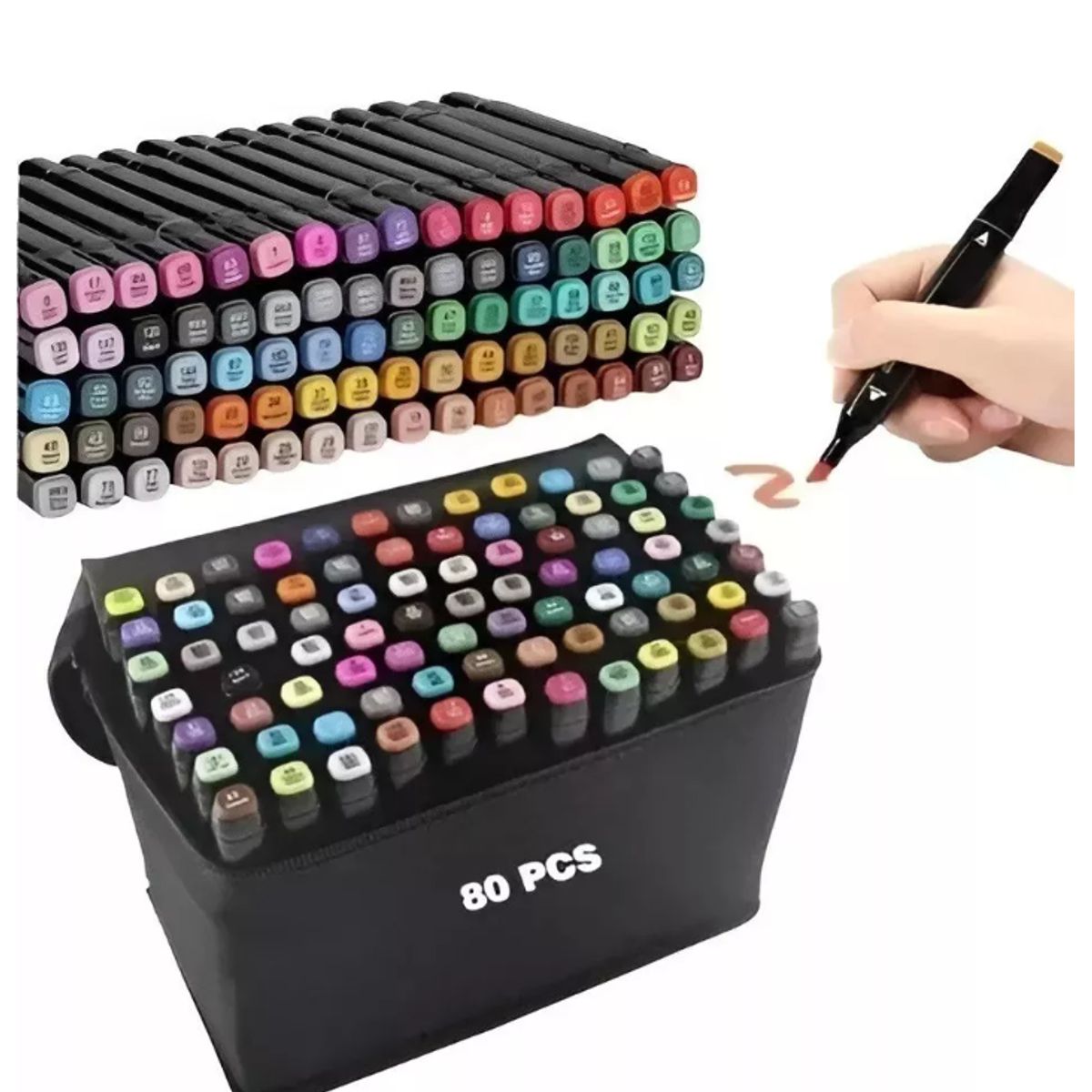 GENERICO - Set 80 Plumones Para Pintar Doble Punta