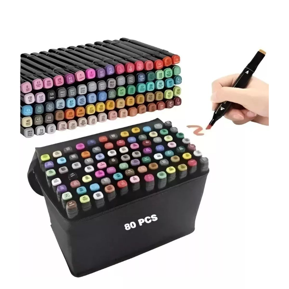 GENERICO - Set 80 Plumones Para Pintar Doble Punta