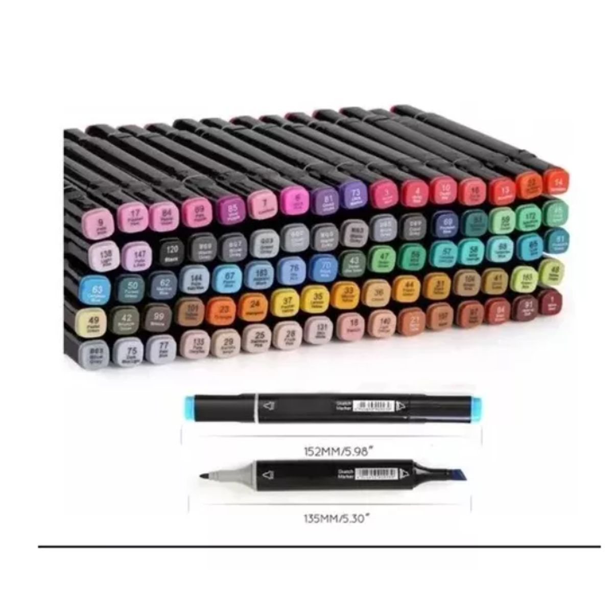 GENERICO - Set 80 Plumones Para Pintar Doble Punta