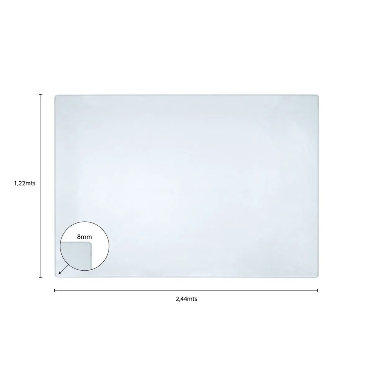 DVP - Plancha Acrílico Transparente 1,22mts X 2,44mts X 8mm Dvp