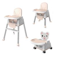 Silla De Comer Para Bebés Beige Ajustable 3 en 1