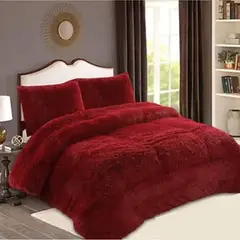 GENERICO - Cobertor de Invierno Peludo Color Rojo King (250 x 270 cm)
