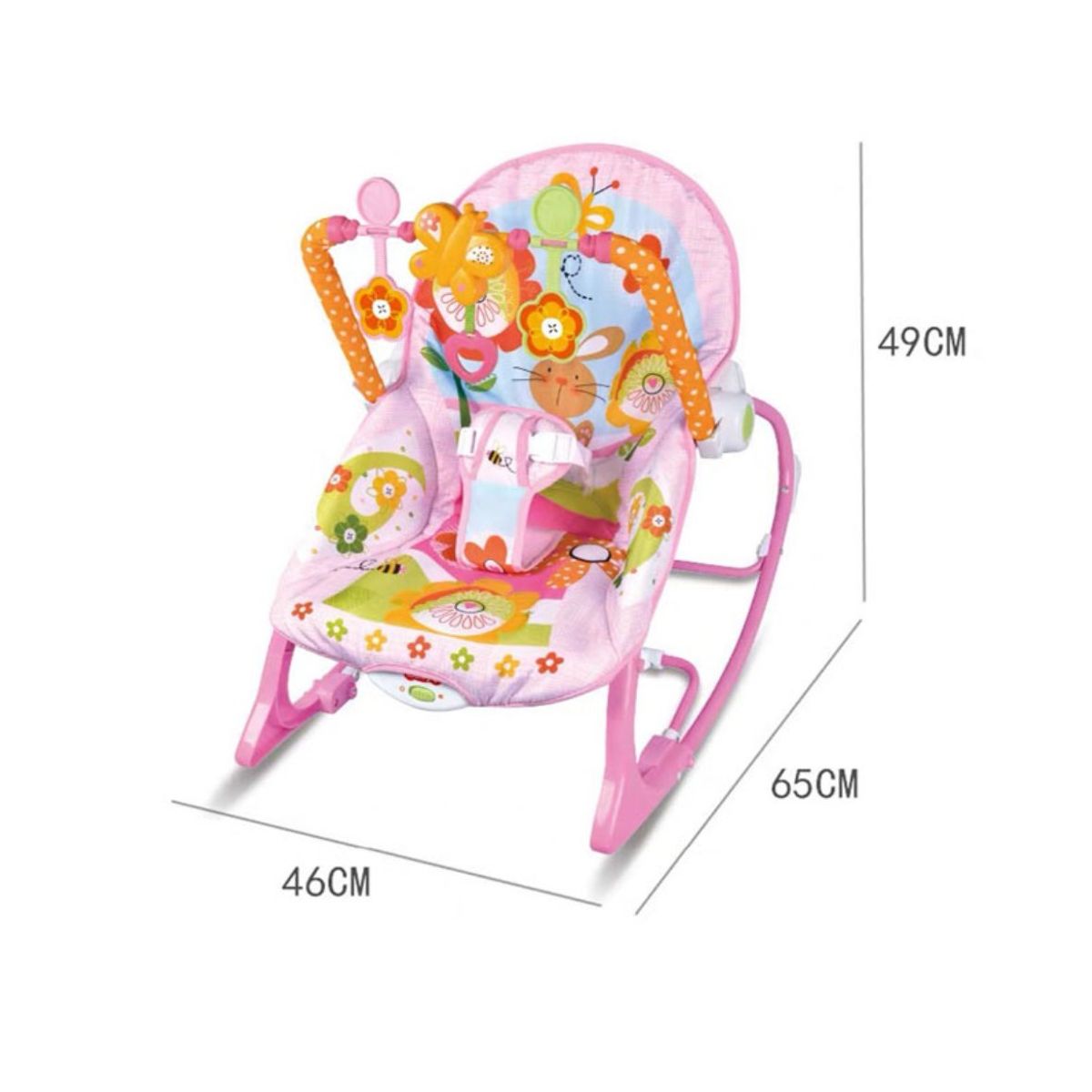 ACTUAL - Silla Mecedora Musical Con Vibración Para Bebe Rosada
