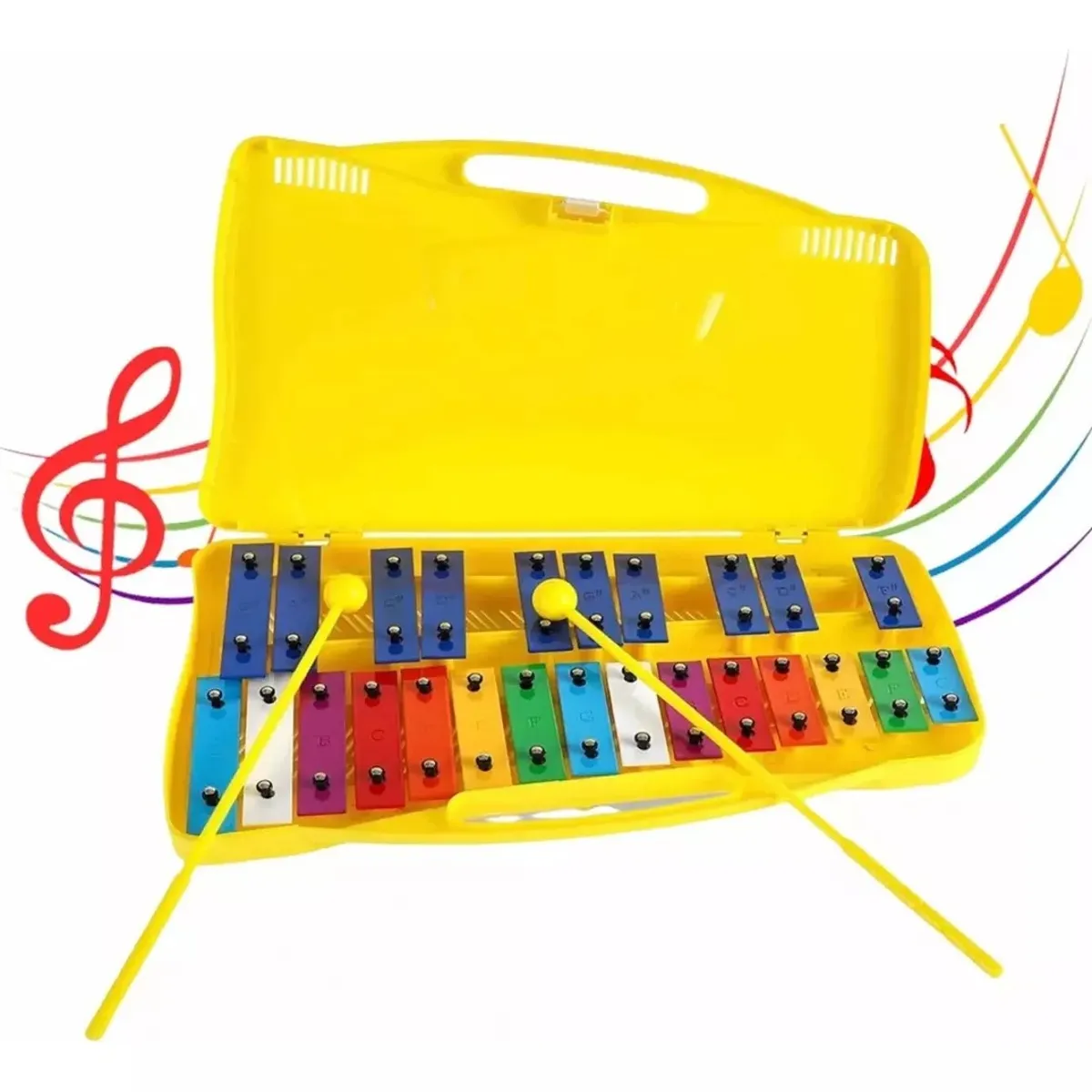 GENERICO - Metalofono Cromatico Infantil Escolar 25 Notas Musicales