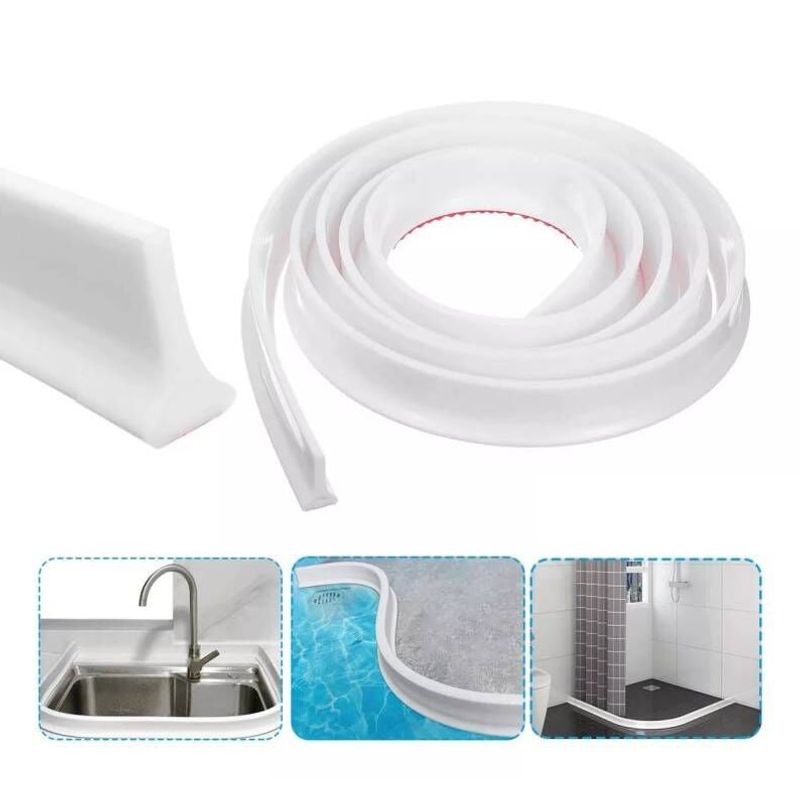 DEKANO - 2m Plegable Barrera De Agua De Tpe Para Umbral De Baño