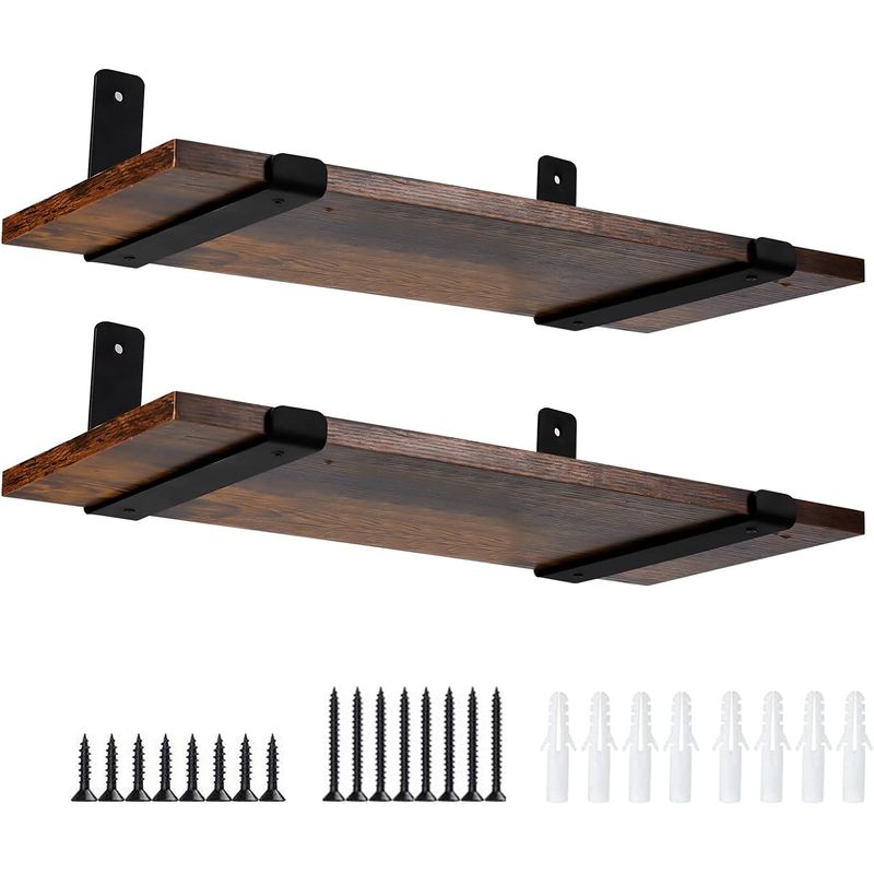 YOMYM - Soporte De Estante Flotante De 4 Piezas Con Tornillos 25×15×4cm