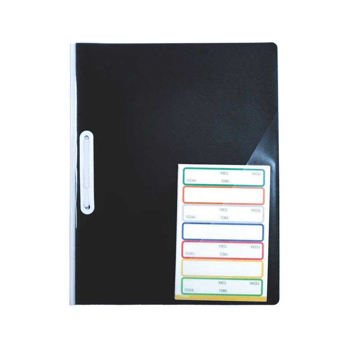 ADETEC - Carpeta Acoclip Carta Tipo Fast Con Bolsillo Y 21 Stickers