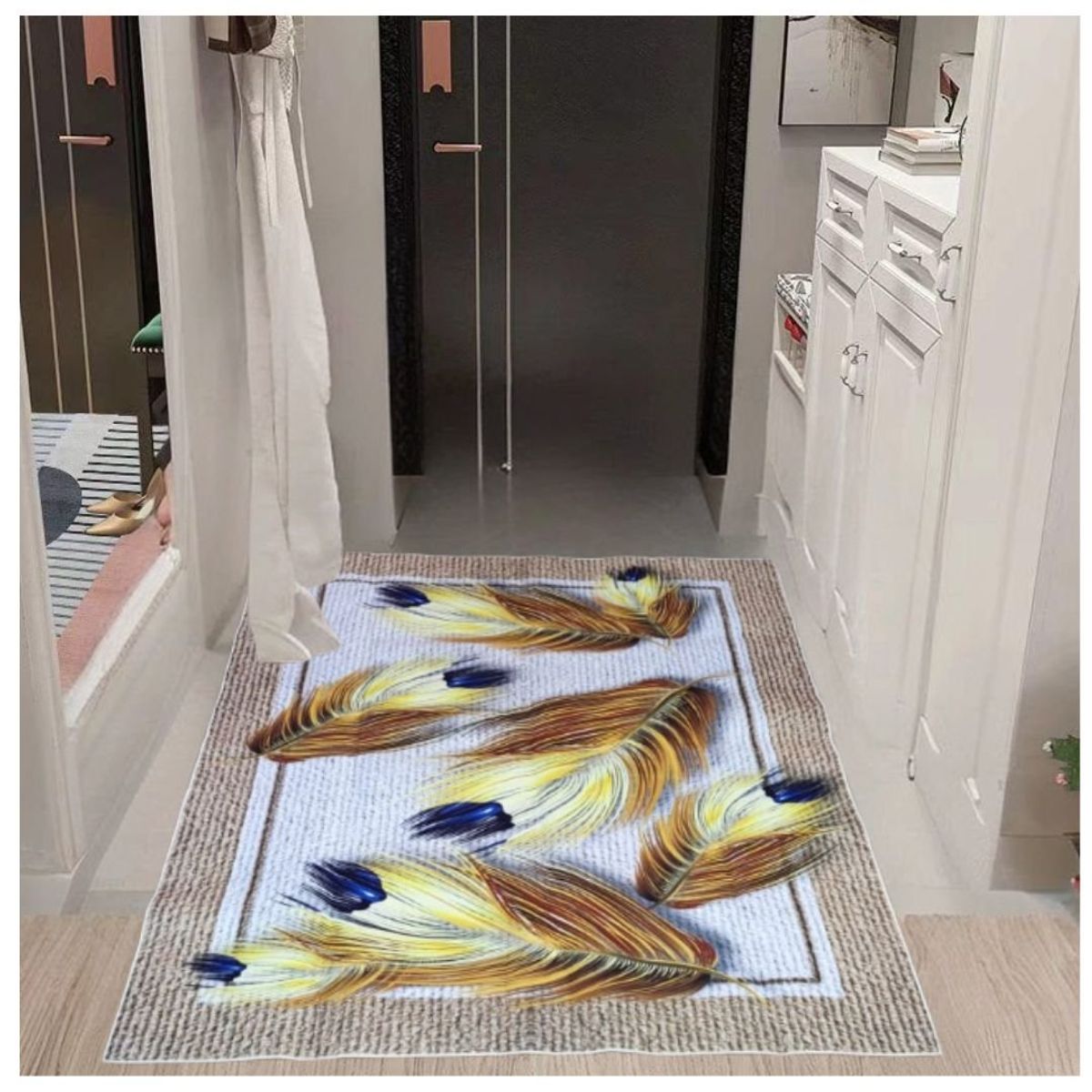 GENERICO - Alfombra Moderna Antideslizante Diseño 3D Terciopelo 200x160cm