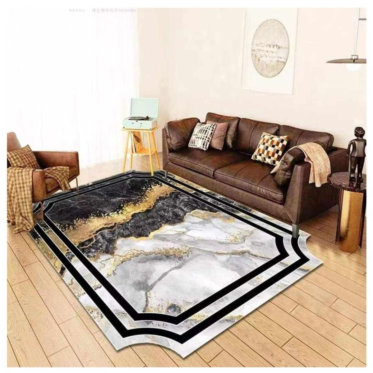 GENERICO - Alfombra Antideslizante Moderna 3D Diseño Terciopelo 200x180cm