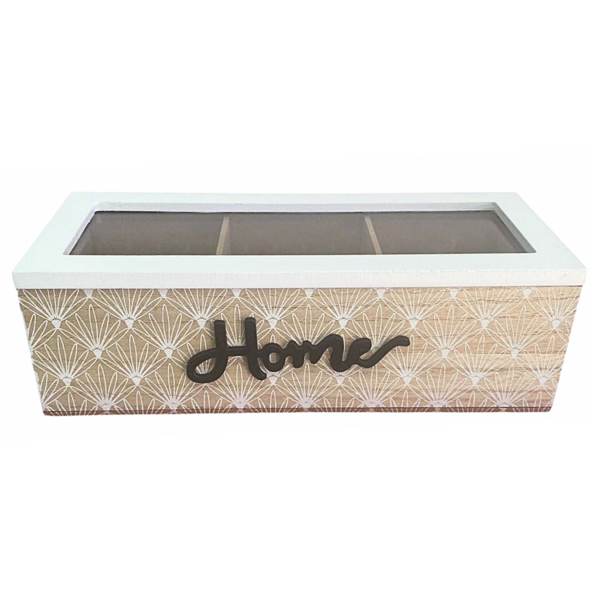 GENERICO - Caja de Madera para Bolsas de Té Almacenamiento 3 divisiones