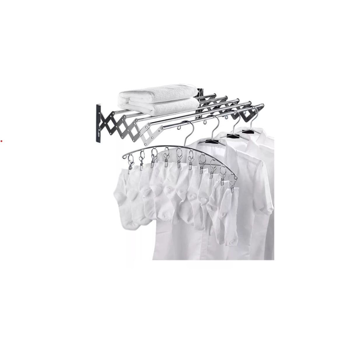 GENERICO - Toallero De Baño Retráctil De Acero Inoxidable 5 Polos 80cm