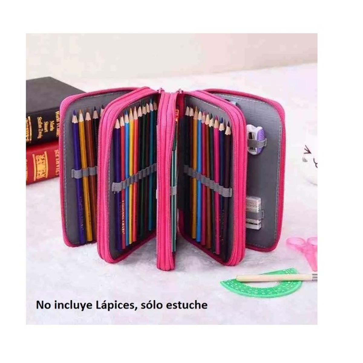 GENERICO - Estuche Organizador Capacidad 72 Lapices De 4 Capas Fucsia
