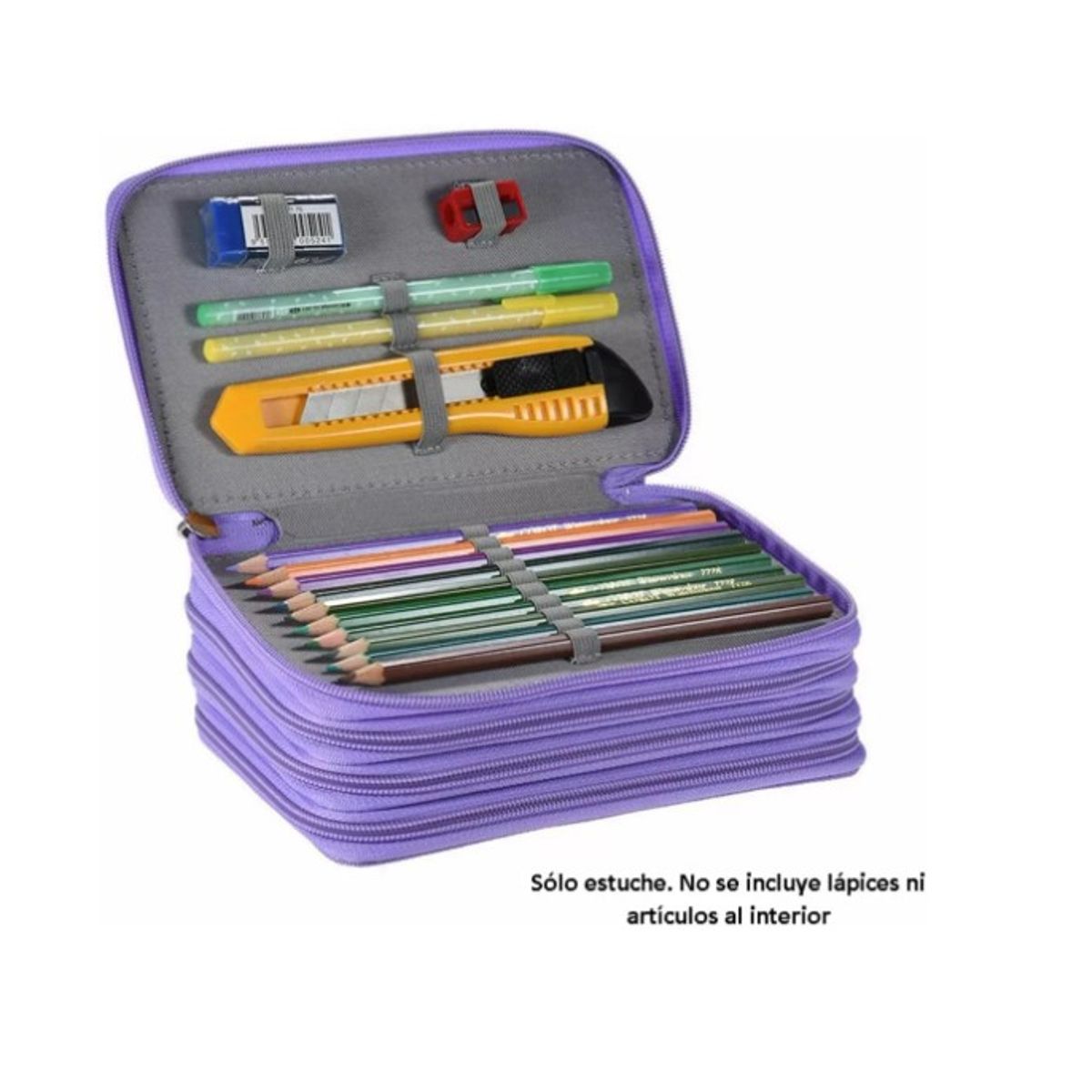 GENERICO - Estuche Organizador Capacidad 72 Lapices De 4 Capas Violeta