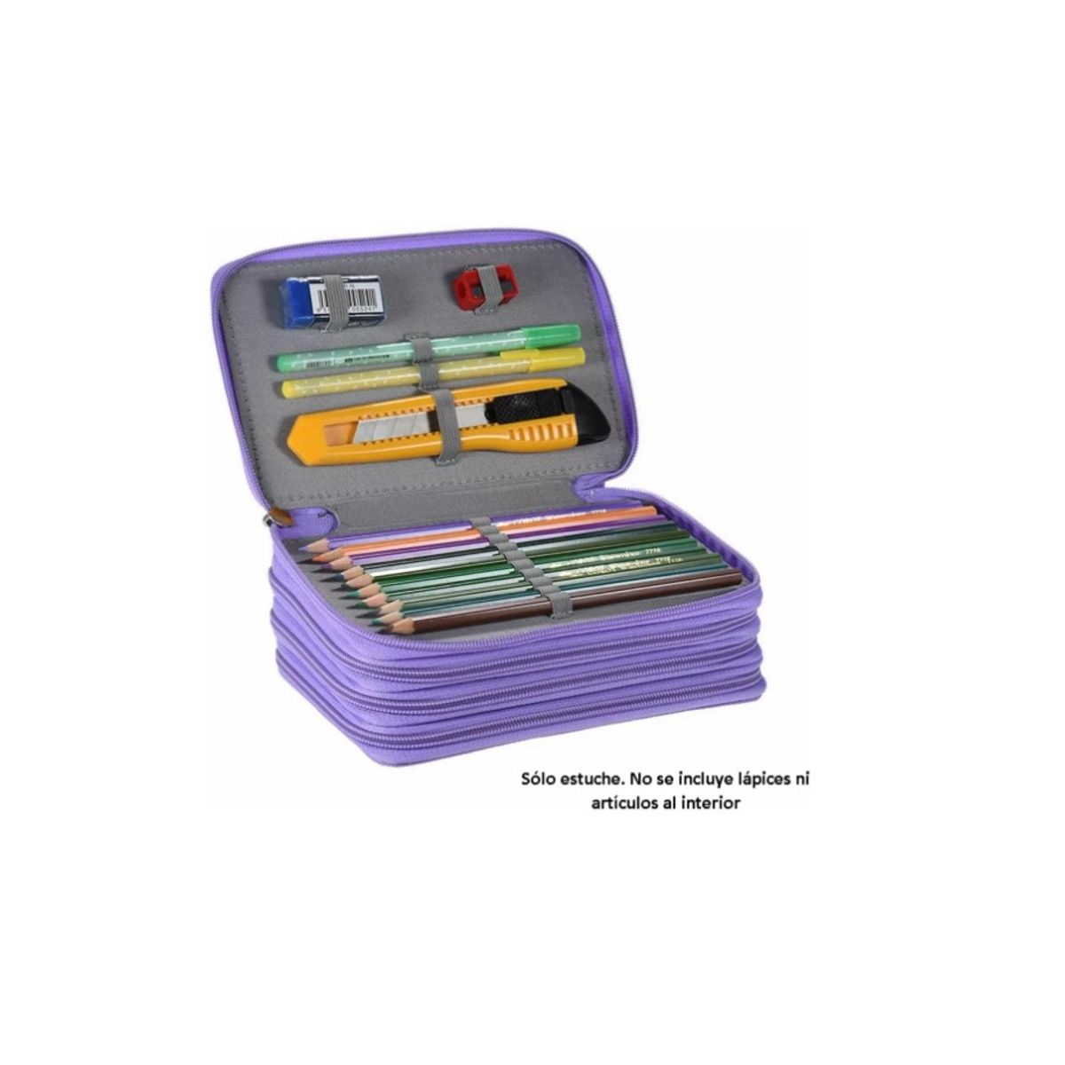 GENERICO - Estuche Organizador Capacidad 72 Lapices De 4 Capas Violeta