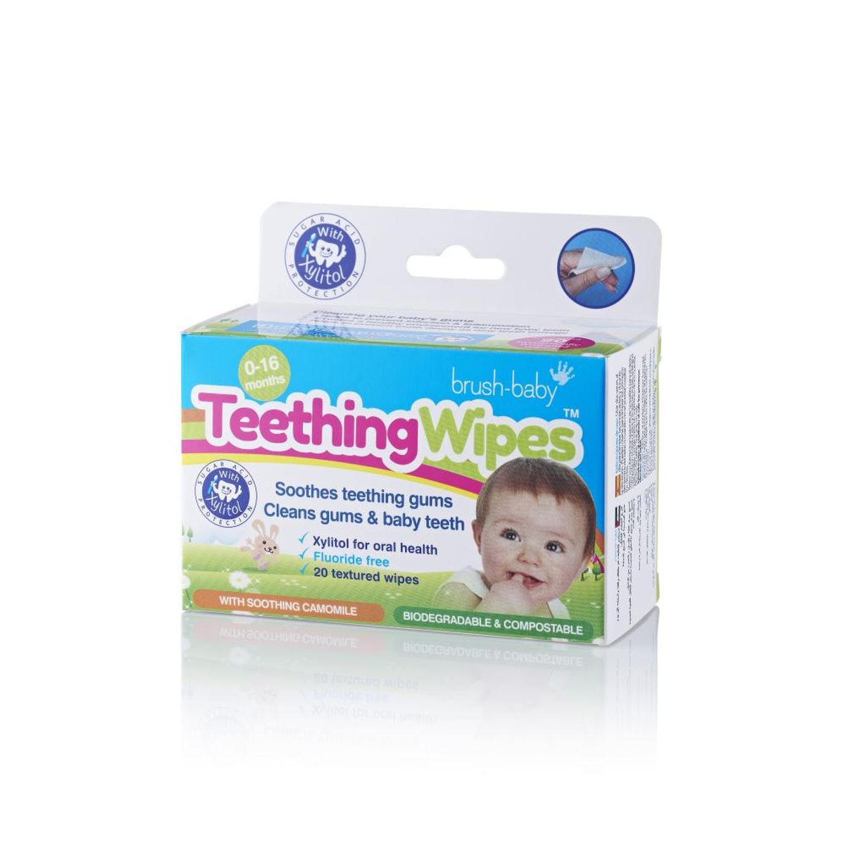 BRUSH BABY - Toallitas Biodegradables para Dentición (20 unidades) BRUSH BABY