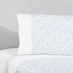 NINA HERRERA - Sábana Estampada Cross Azul 220H King