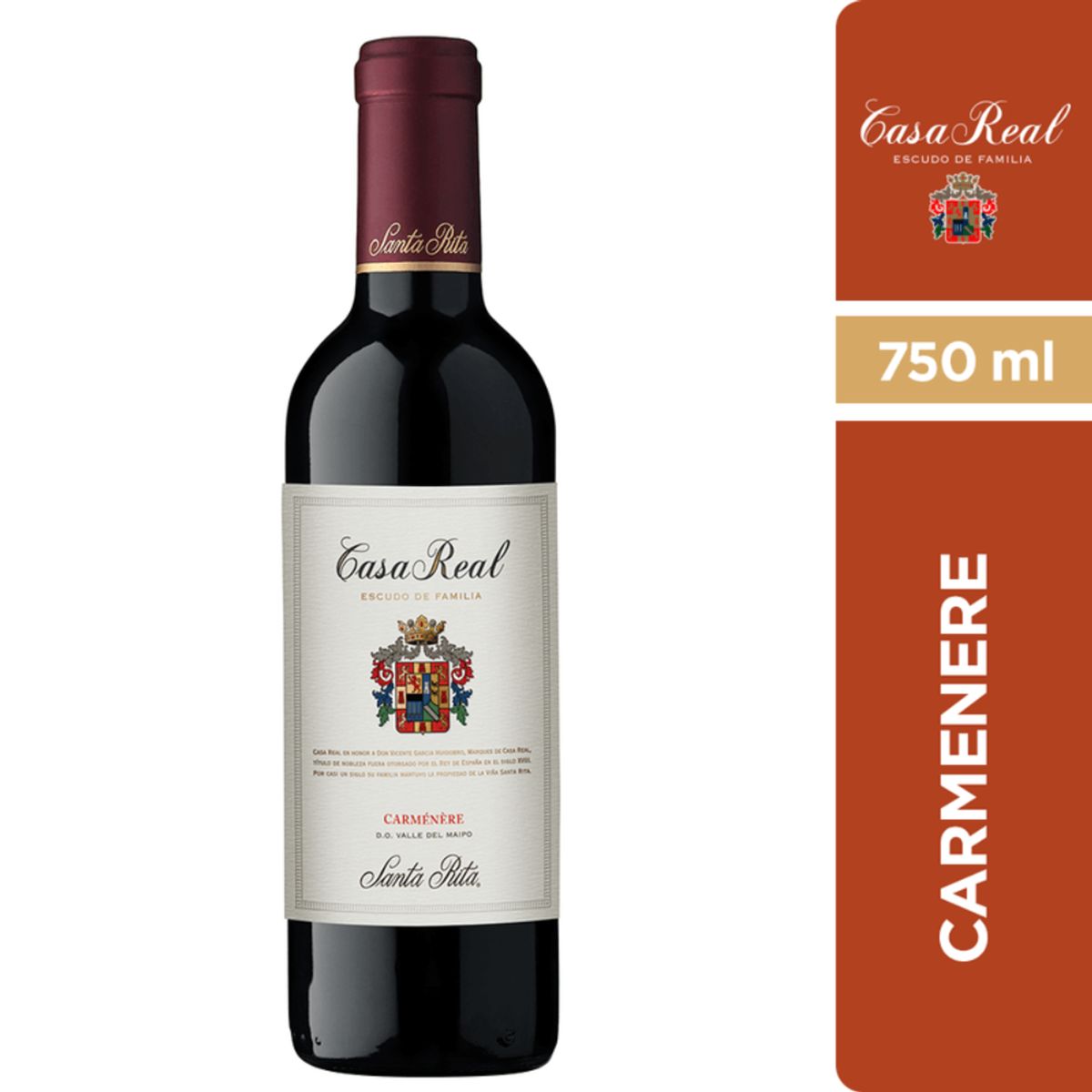 CASA REAL - Vino Casa Real GR Escudo de Familia Carmenere 750cc