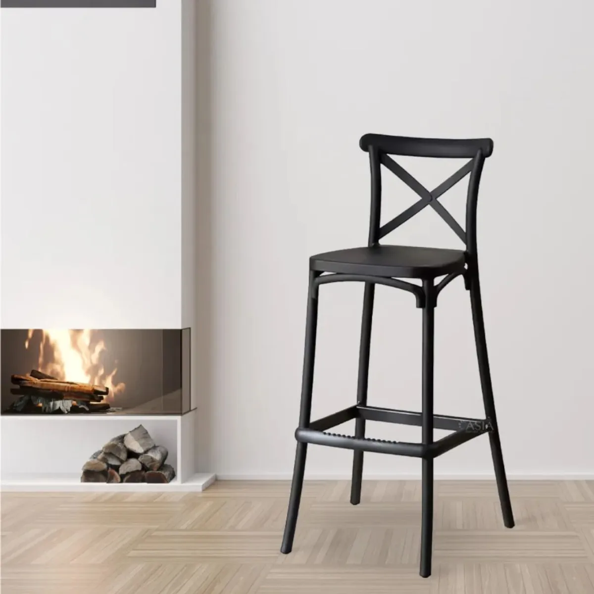 HABITA2 CHILE - Taburete piso de Bar Danubio 65 cm Polipropileno - Negro