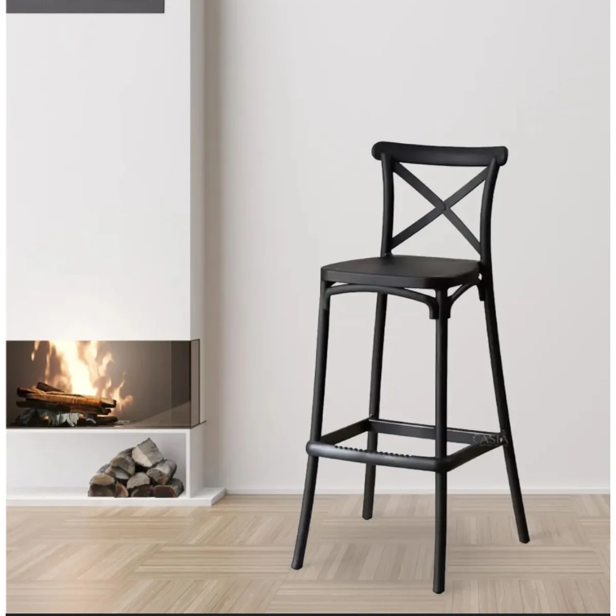 HABITA2 CHILE - Taburete piso de Bar Danubio 65 cm Polipropileno - Negro